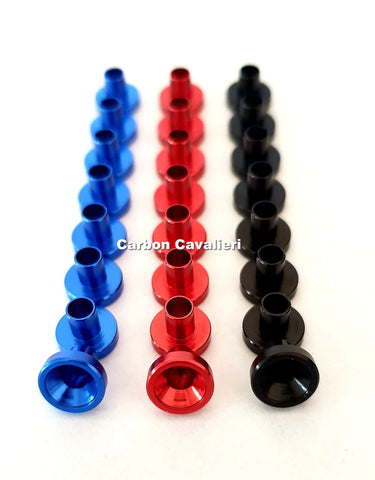 Carbon Cavalieri M3 Servo Washer Kit 8 Pieces -Red - Blue - Black